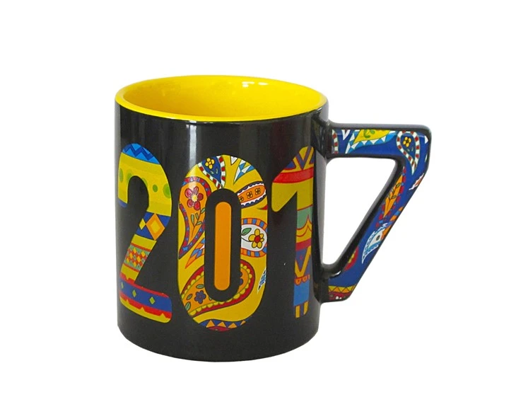 Number Handle Ceramic Mug high quality